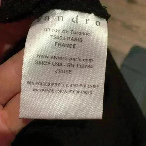 Sandro black skirt  with distressed detail size 1 - Picture 5 of 5